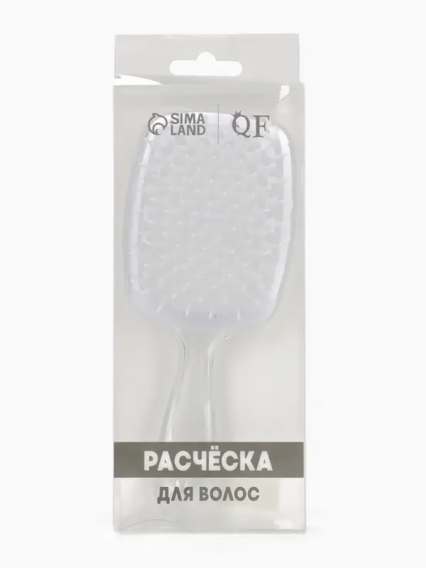 Расчёска массажная, широкая, продуваемая, 8.5&times;20.5(&plusmn;1) см, прозрачная
