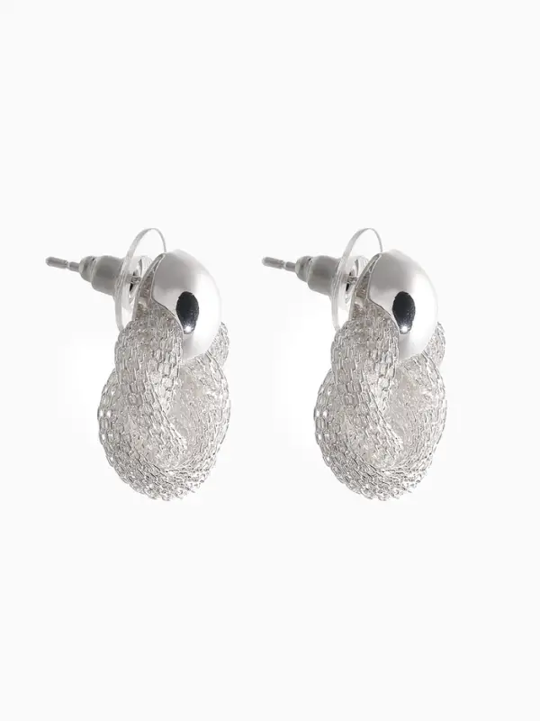 Серьги металл &laquo;Круги переплетение&raquo;, цвет серебро