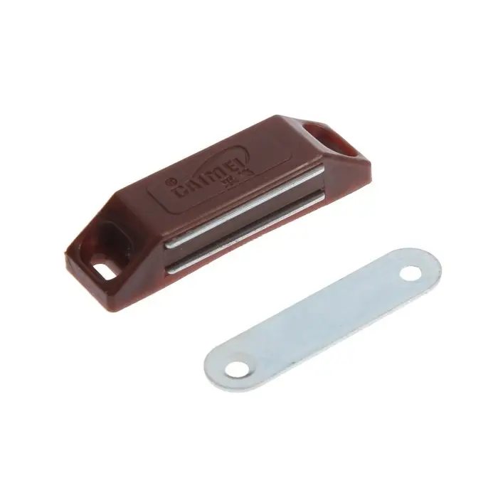 Магнит мебельный ТУНДРА M002BR, 60×13 мм, средний, коричневый, 1 шт.