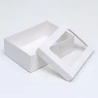 Коробка подарочная складная, упаковка, крышка - дно, с окном, белая, 24&times;17&times;8 см
