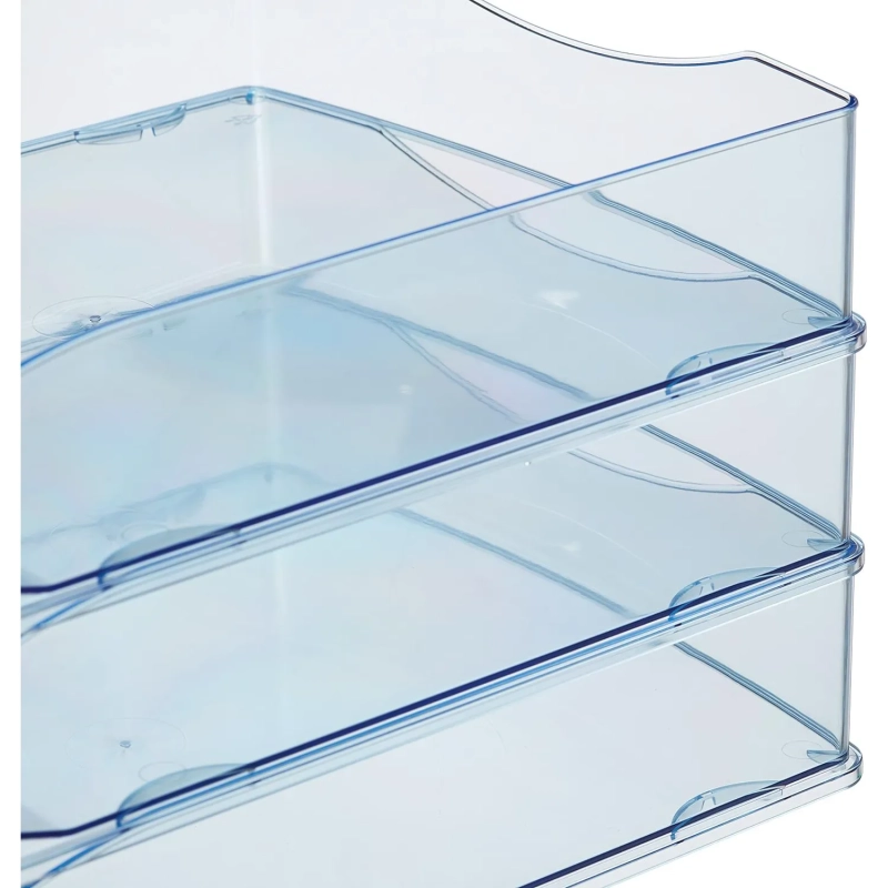 Лоток горизонтальный Attache office прозрачный голубой