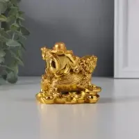 Нэцкэ фигурка &laquo;Хотей на драконочерепахе&raquo;, 7.5&times;7.5 см, под золото