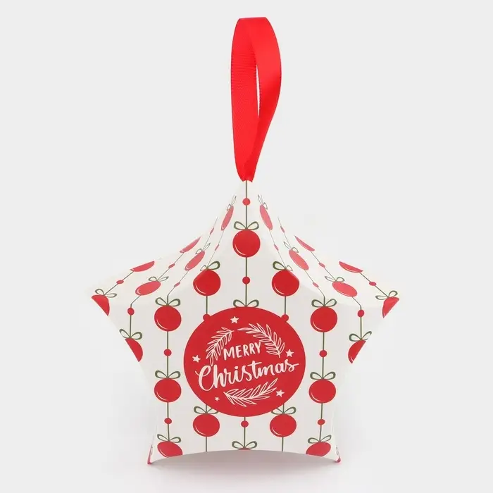 Подарочная коробка игрушка на ёлку складная «Звезда шары» 7×5.5×2 см Подарочная коробка игрушка на ёлку складная «Звезда шары» 7×5.5×2 см