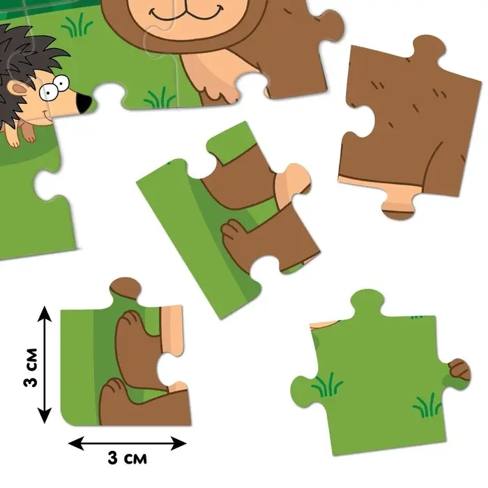 Пазл «В лесу», 24 элемента, Синий трактор