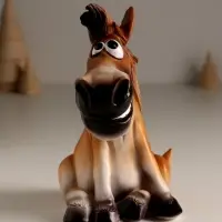 Копилка полистоун "Улыбающийся конь" 10х9х14,5 см