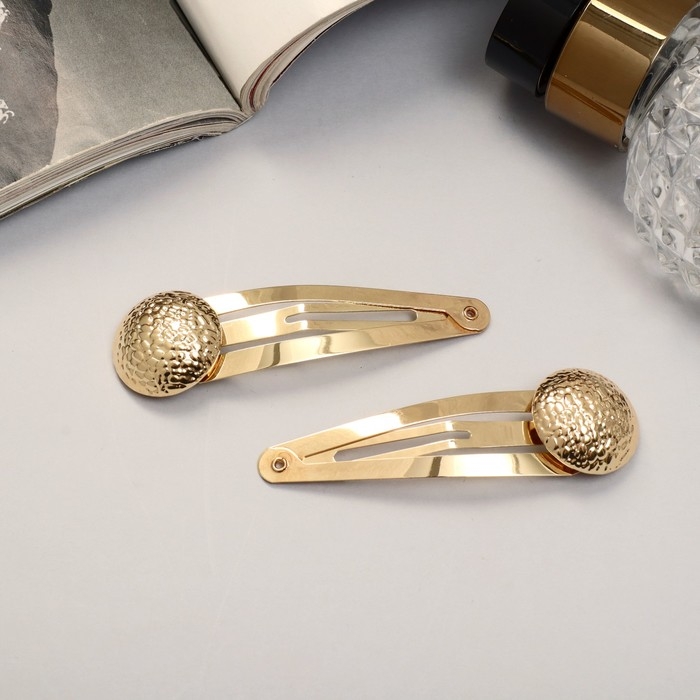 Невидимка для волос  Невидимка для волос "Аманда" (набор 2 шт) круг, 6,5 см, золото