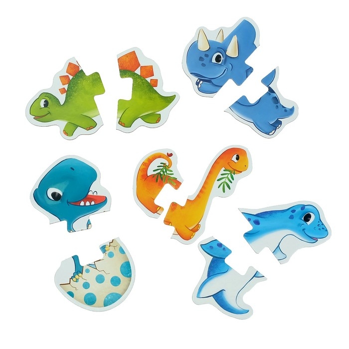 Макси-пазлы «Малыши-динозавры», 5 пазлов, 10 деталей Макси-пазлы «Малыши-динозавры», 5 пазлов, 10 деталей