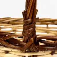 Набор корзин 3 шт ИВА 40x40x16 34х34x14 30х30x12 см ПЛЕТ ручка h=20/18/16 см корич