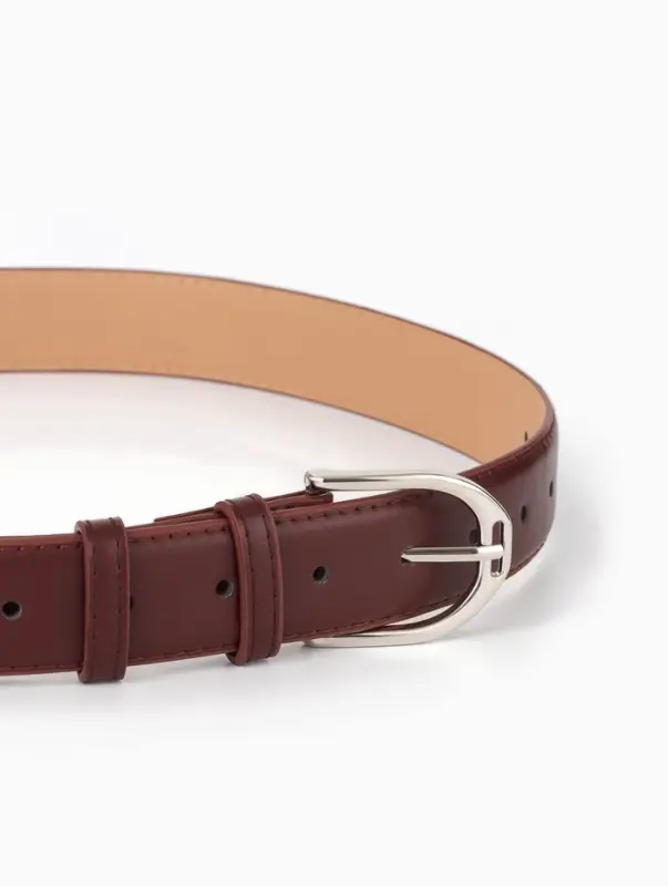 Ремень женский, 3.5&times;110 см, 1 прокол, серебристая пряжка, без винта, коричневый