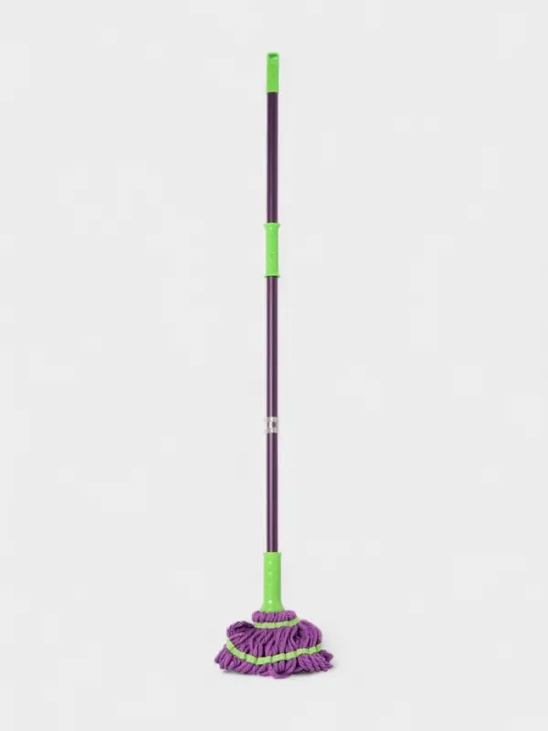 Швабра с отжимом Доляна, насадка из микрофибры, металлическая ручка 117 см