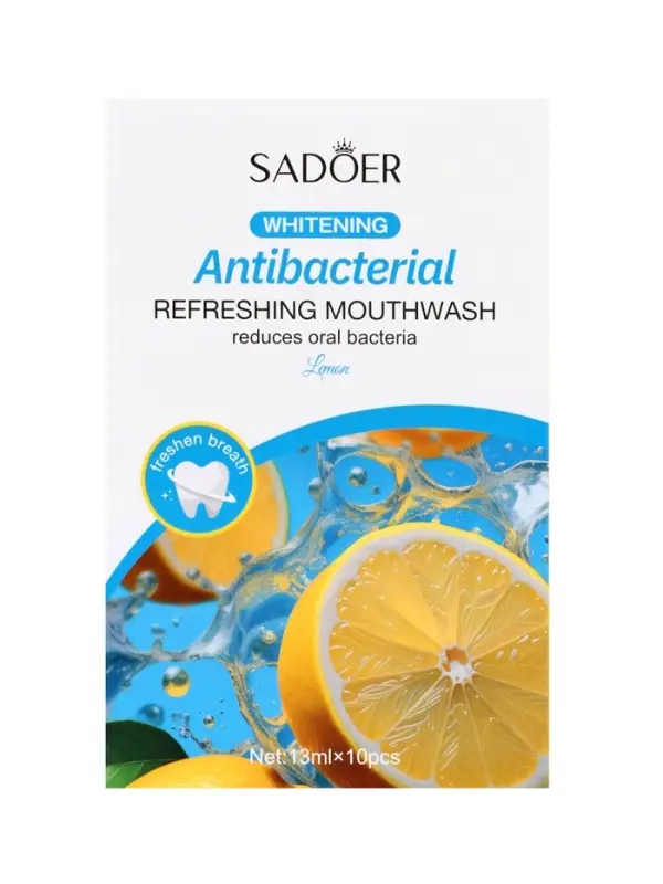 Ополаскиватель для полости рта антибактериальный SADOER, лимон, 10 шт. по 13 мл