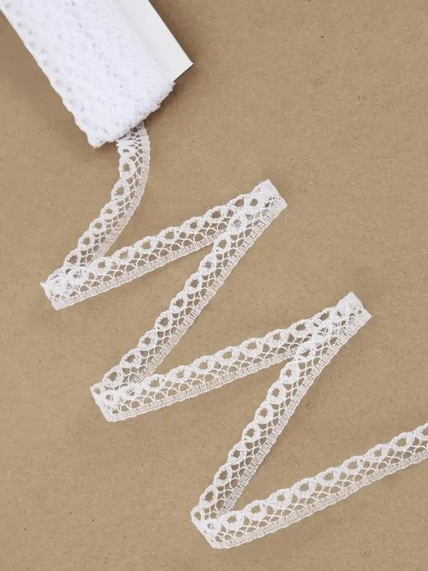 Кружево капроновое, 10 мм, 10&plusmn;1 м, цвет белый