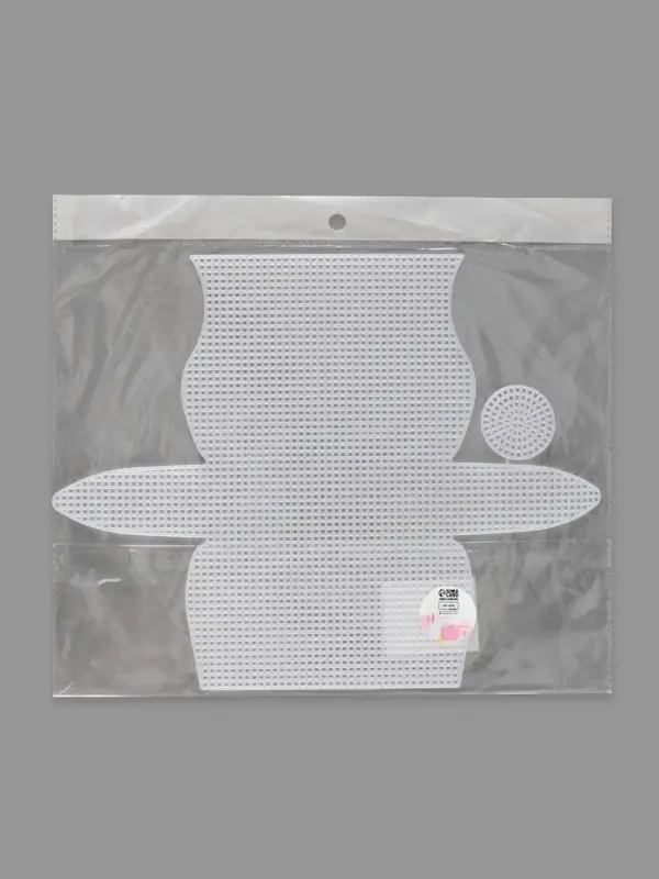 Канва-основа для вышивания сумки, пластиковая, 23&times;29 см, 1.5&times;1.5 мм, белая