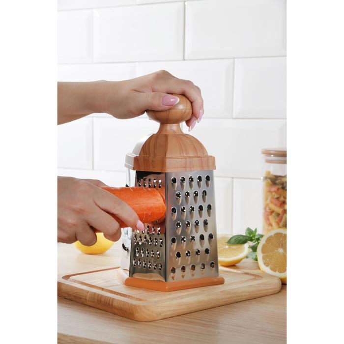 Тёрка шестигранная Доляна «Деревенька», 12×10×23 см, цвет коричневый Тёрка шестигранная Доляна «Деревенька», 12×10×23 см, цвет коричневый