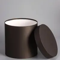 Подарочная шляпная коробка, чёрная, круглая, 23&times;23 см