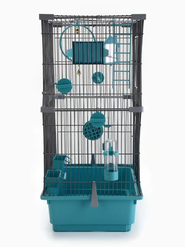 Клетка для птиц &laquo;Пижон&raquo;, разборная, 42&times;30&times;62.7 см, укомплектованная, бирюзовая