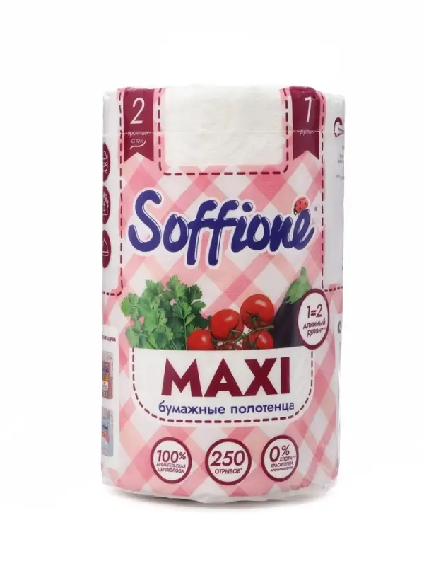 Полотенца бумажные Soffione Maxi, 2 слоя, 1 рулон