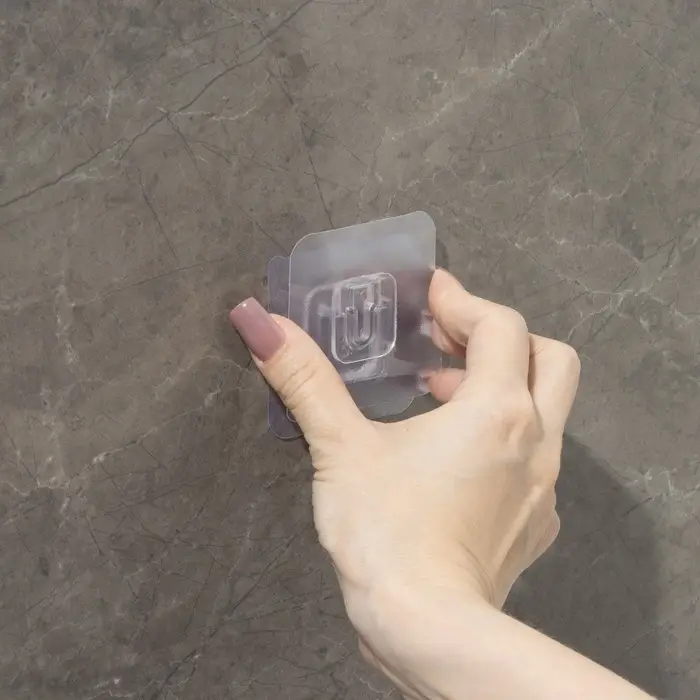 Крючок держатель самоклеящийся Доляна, 2 детали, 5.7×5.7×1 см, прозрачный