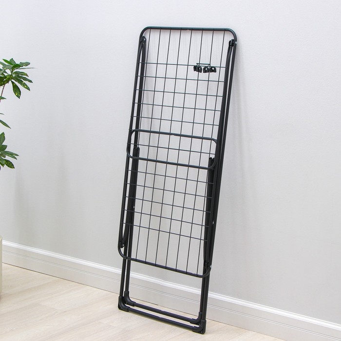Сушилка для белья напольная складная, рабочая длина 20 м, высота от пола 95 см, ширина 54 см, цвет чёрный