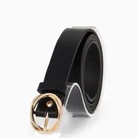 Ремень жен 05-01-01-01, Июнь2510, 2,9*0,3*110 см, без винта, пряж золото, 1 прокол, черный 1090314 Ремень жен 05-01-01-01, Июнь2510, 2,9*0,3*110 см, без винта, пряж золото, 1 прокол, черный 1090314