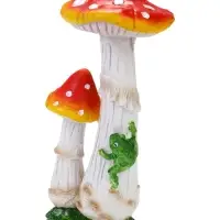 Садовая фигура из полистоуна &laquo;Мухомор с лягушкой&raquo;, 13&times;13&times;32 см