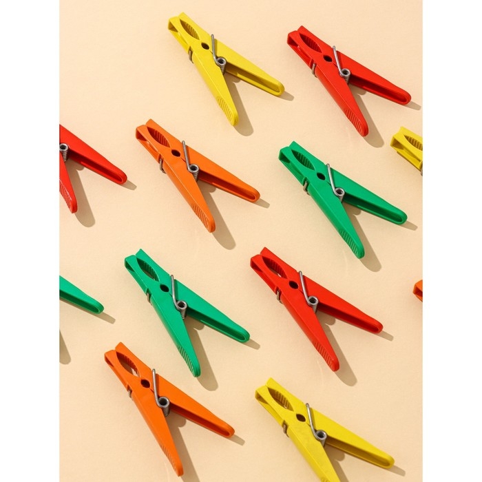 Прищепки бельевые «Пингвин», 8 см, 12 шт, цвет МИКС Прищепки бельевые «Пингвин», 8 см, 12 шт, цвет МИКС