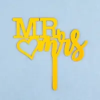 Топпер для торта «Mr&Mrs», золото