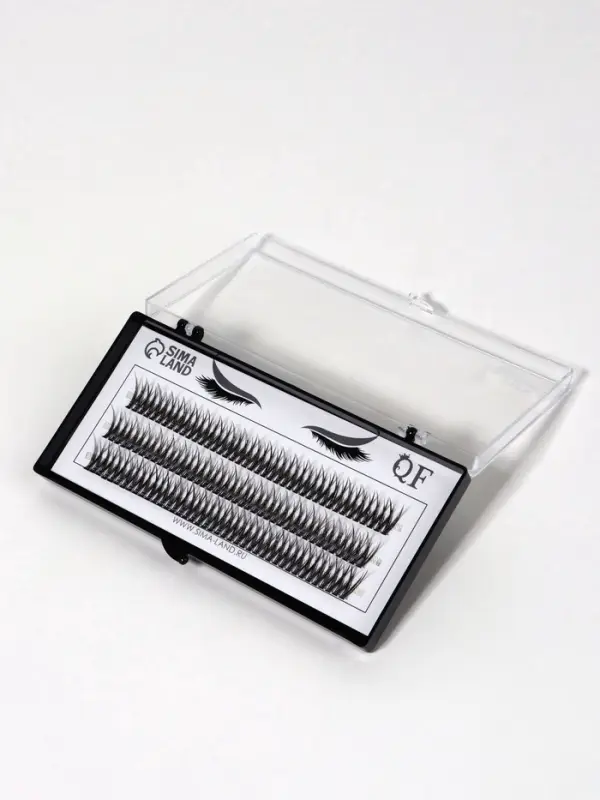 Набор накладных ресниц &laquo;Ласточкин хвост&raquo;, пучки, 12 мм, толщина 0.1 мм, изгиб С, 12 D