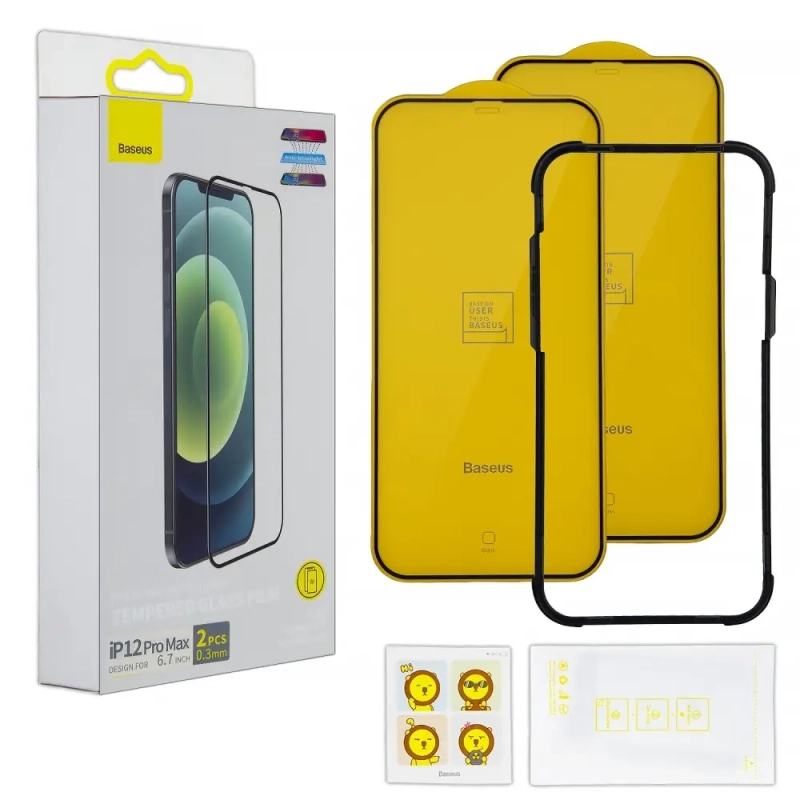Защитное стекло iPh 12 Pro Max Baseus Full-glass Anti-Bluelight 0.3mm 2 шт