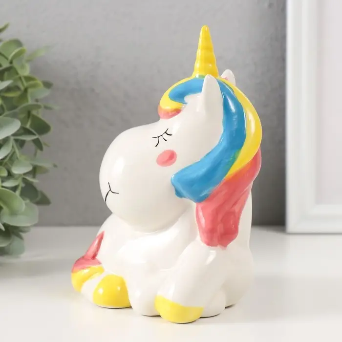 Копилка для денег &laquo;Единорожка спит сидя&raquo;, керамика, 12&times;9.5&times;16 см
