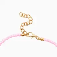 Чокер "Морской мир" крошка с жемчугом, бусины, цвет розовый  в золоте