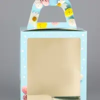 Коробка подарочная пасхальная с окном &laquo;Небесная голубая&raquo; 15&times;15&times;18 см