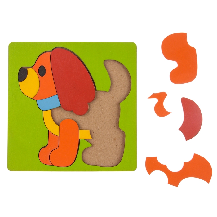 Головоломка «Собачка», крашеное дерево