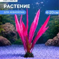 Растение искусственное аквариумное, 4 х 20 см, розовое