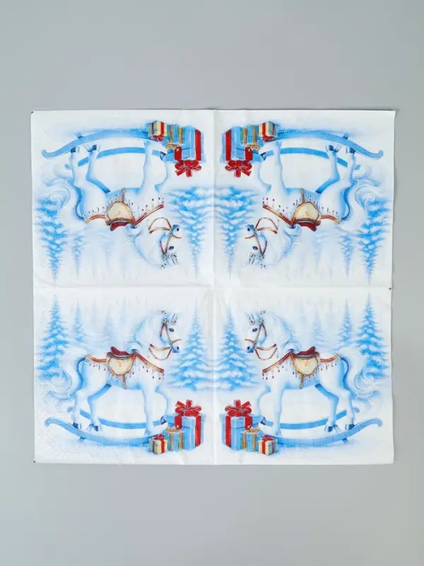 Салфетки бумажные трёхслойные «Лошадка», 33х33, 20 шт