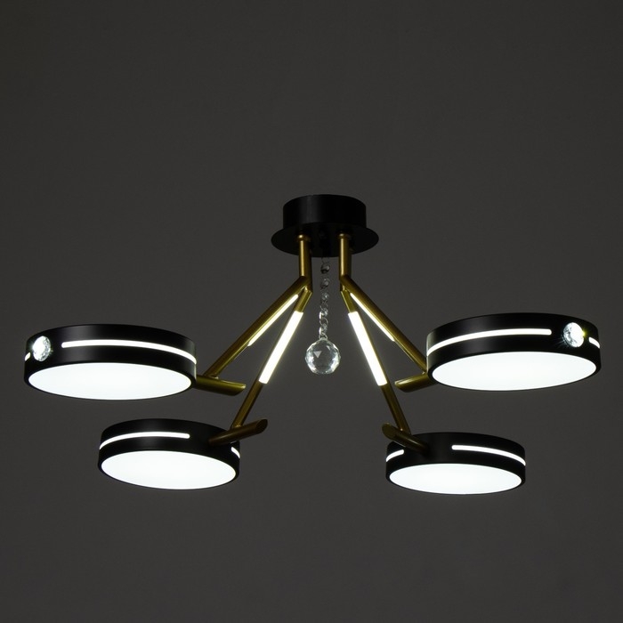 Люстра Люстра "Антеко" 4хLED 104Вт 3000-6000К черно-золотой 65х65х27 см BayerLux