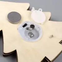 Ёлочная игрушка &laquo;Ёлочка в снежинках&raquo;, 13&times;13&times;1 см, 3 LED, от батареек, свечение тёплое белое