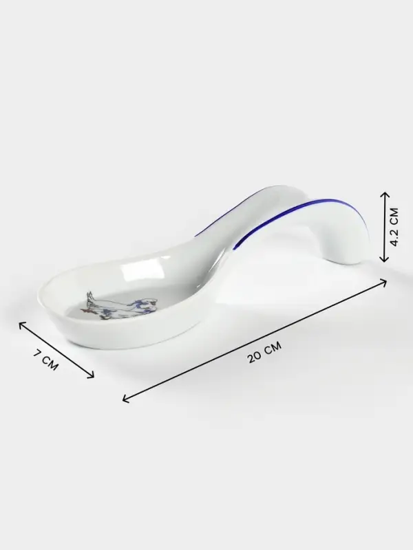 Подставка под ложку Добрушский завод &laquo;Гуси&raquo;, 20 см, фарфор, белая, рисунок МИКС