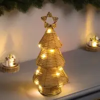 Светодиодная фигура &laquo;Ёлочка плетёная&raquo;, 30&times;13&times;13 см, 20 LED, от батареек ААх2, свечение тёплое белое