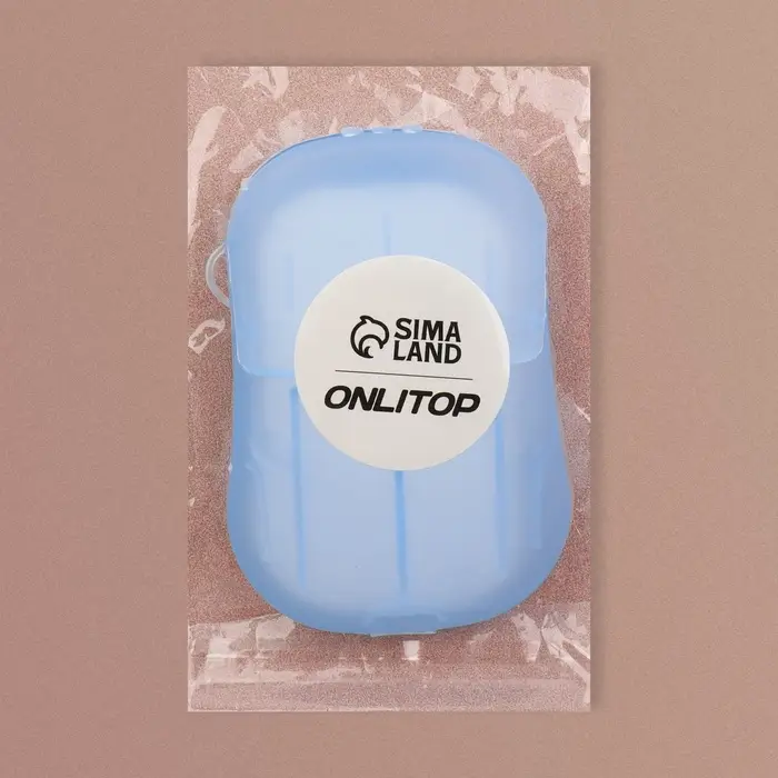 Мыло листовое, в пластинах, 18 (± 2) шт., в футляре, голубое