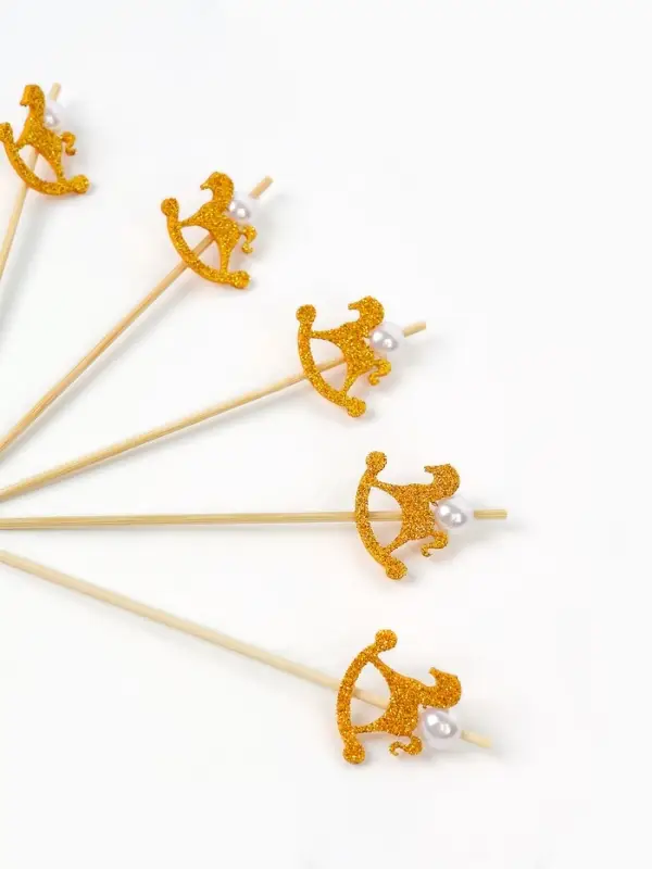 Шпажки "Лошадка" золотая, набор 6 шт.