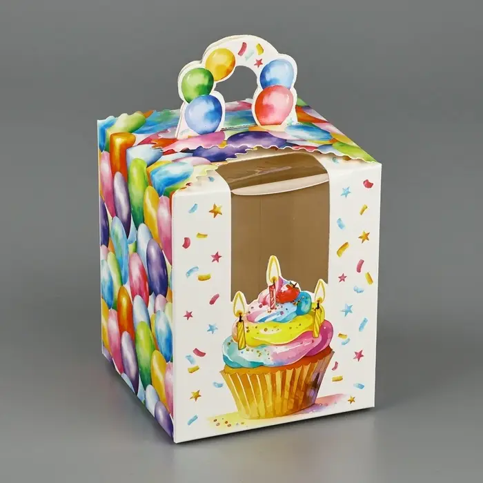 Коробка сборная «С днём рождения» 9 х 11 х 9 см Коробка сборная «С днём рождения» 9 х 11 х 9 см