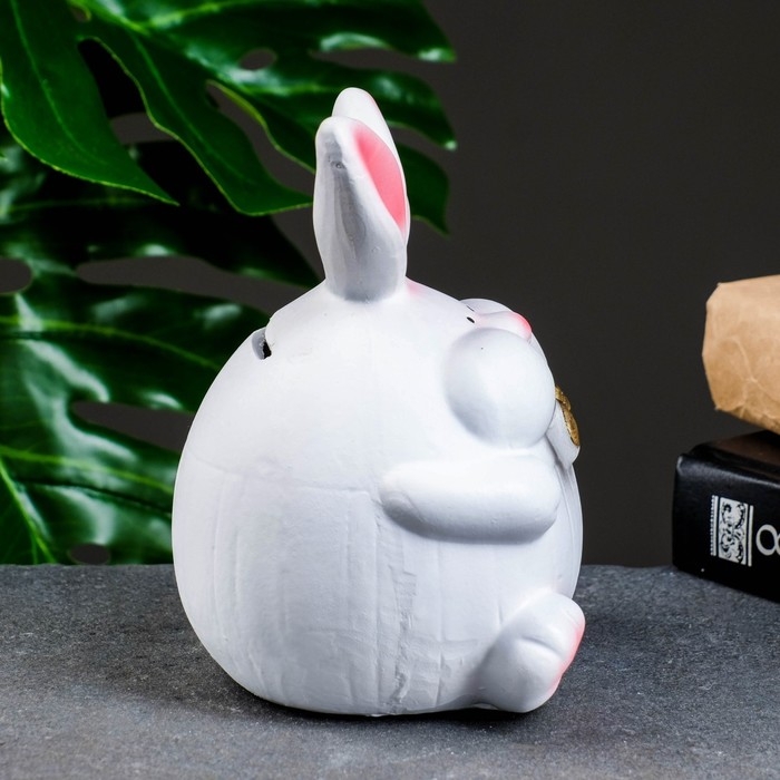 Копилка Копилка "Заяц пухлый" белый, 15см