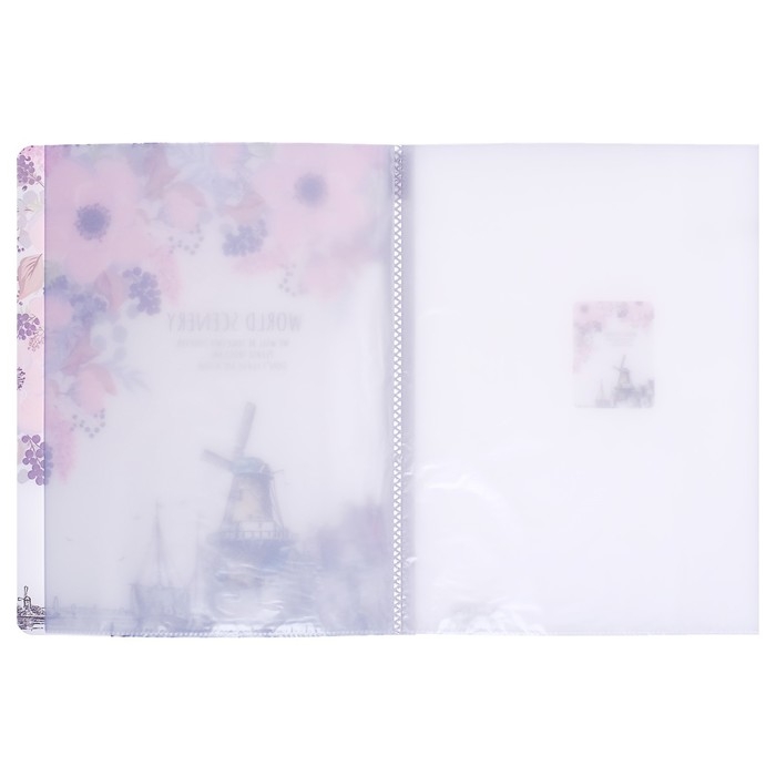 Папка А4, Папка А4, "Города" 30 прозрачных файлов, пластик, 400 мкм, МИКС