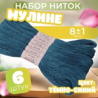 Набор ниток мулине №3842, 8 ± 1 м, 6 шт, цвет тёмно-синий