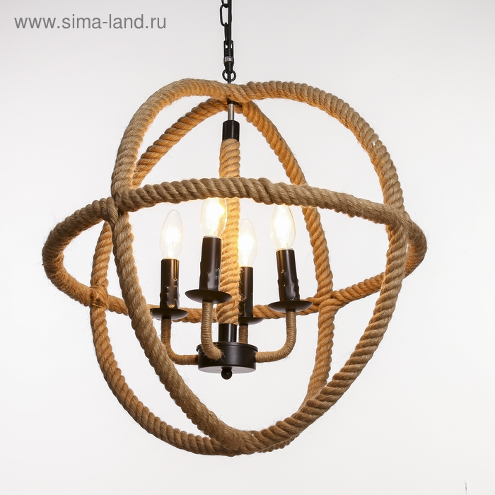 Люстра BayerLux "Плетение" 4x40Вт E14 черный 50х50х150 см