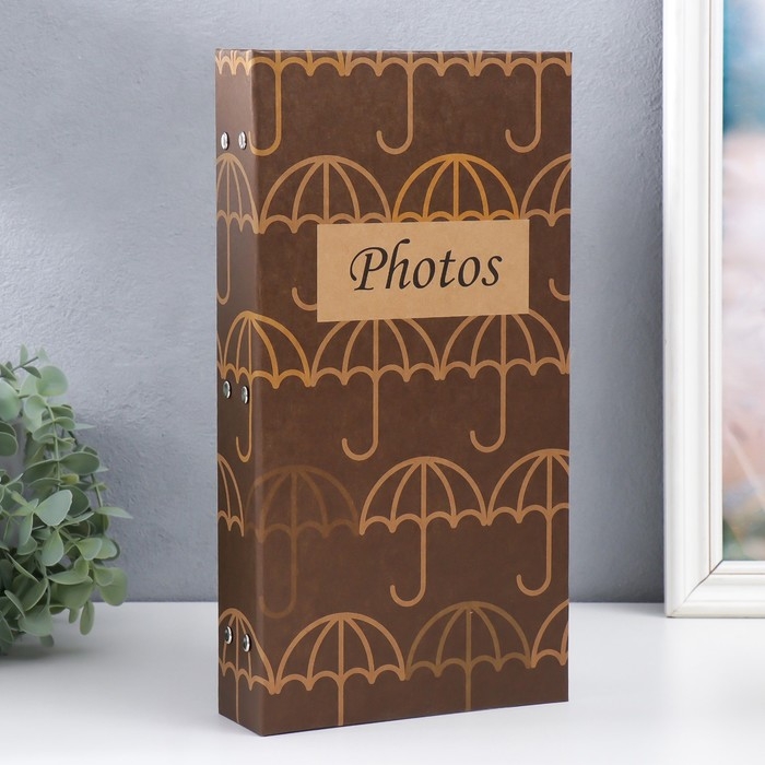 Фотоальбом на 300 фото 10х15 см  Фотоальбом на 300 фото 10х15 см "Зонтики" крафт 33,5х17,5х5 см