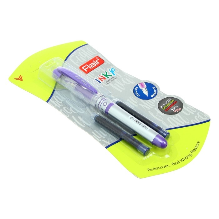 Ручка перьевая Flair Inky + 2 штуки запасных картриджей, МИКС, в блистере Ручка перьевая Flair Inky + 2 штуки запасных картриджей, МИКС, в блистере