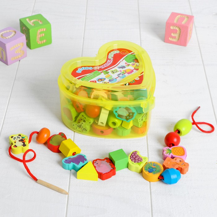 Шнуровка  Шнуровка "Учимся считать", 50 элементов, цвета МИКС