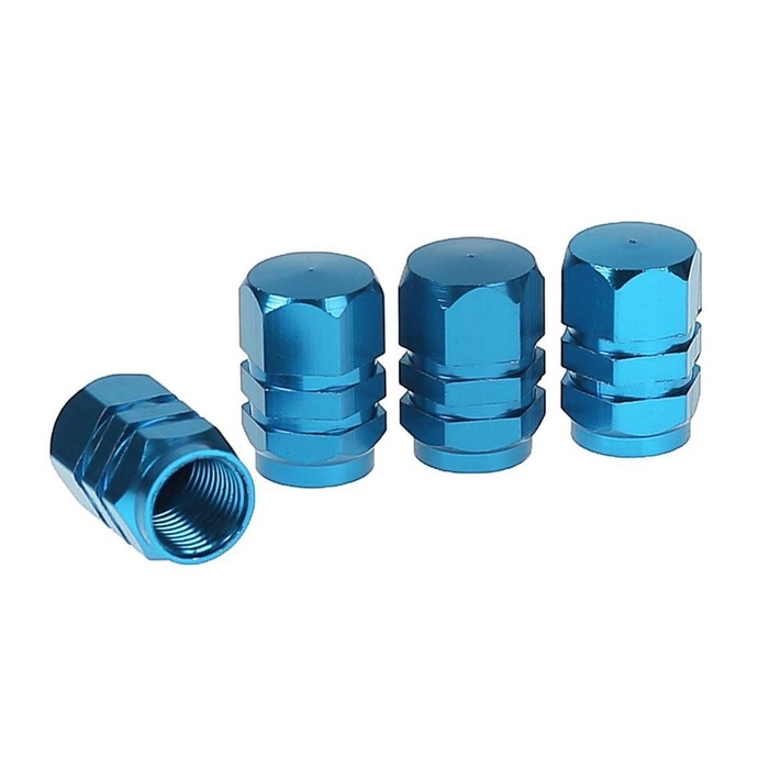 Колпачок на вентиль TORSO, сине-голубой, набор 4 шт Колпачок на вентиль TORSO, сине-голубой, набор 4 шт